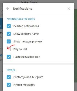 Telegram notifications checklist