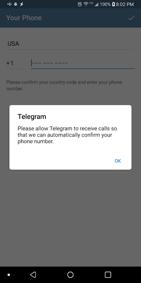 telegram send code via sms not working