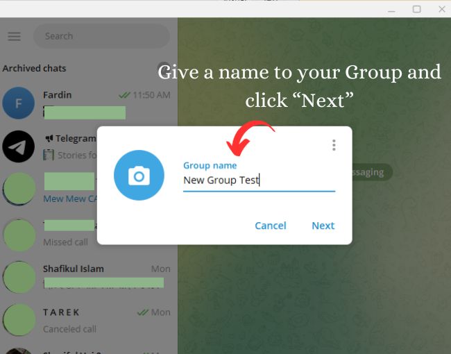 Create a group on Telegram step-3